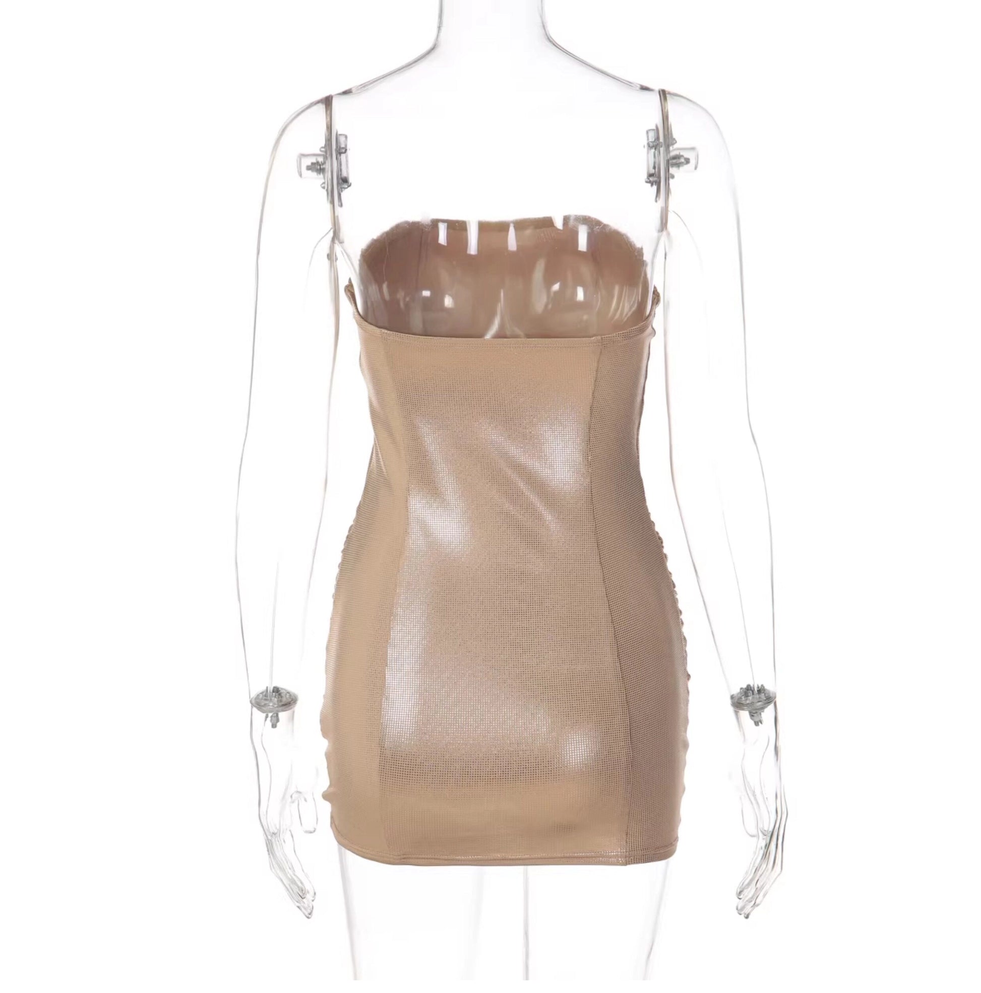 Ruched Metallic Mini Dress [BGUZOZPM]