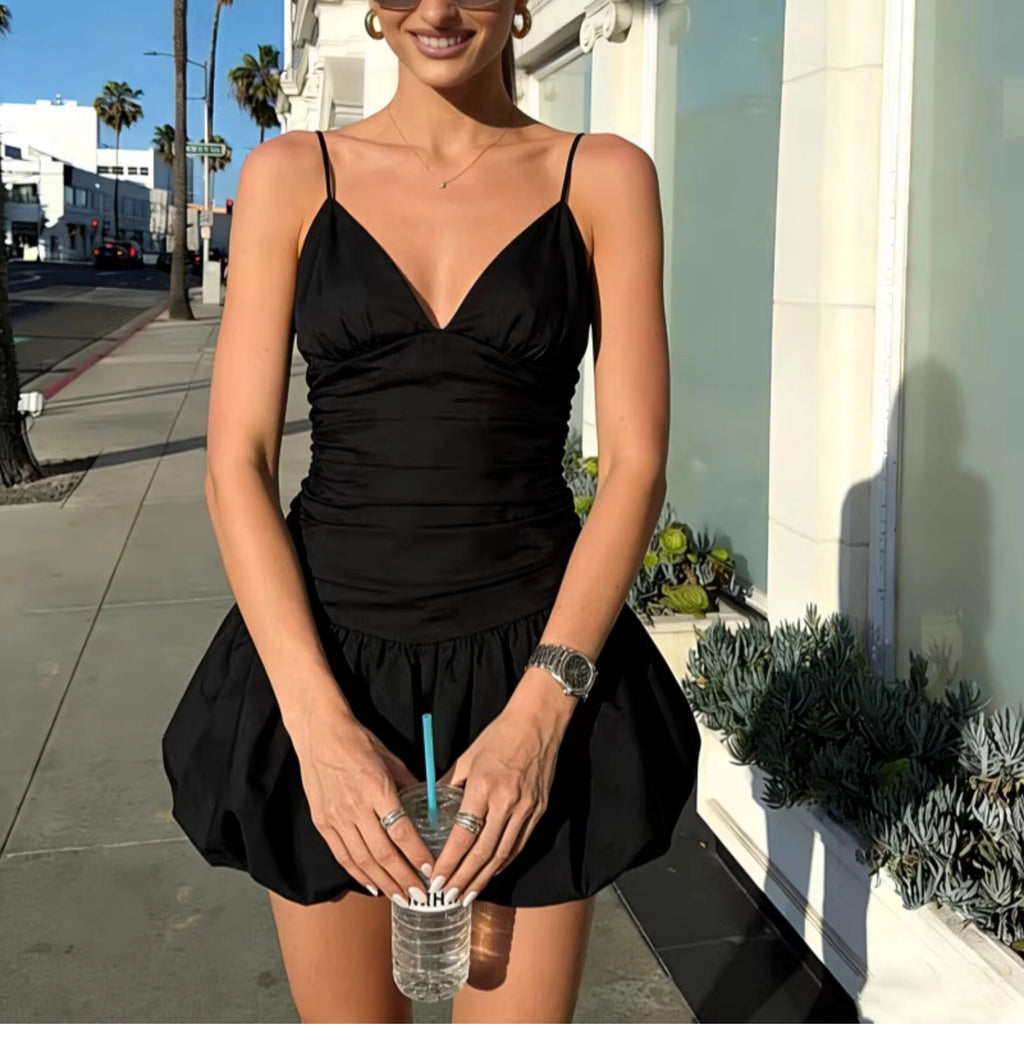 Ruched Puff Mini Dress [ROVPKFIC]
