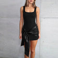 Ruched Square Neck Mini Dress [B779QQPK]