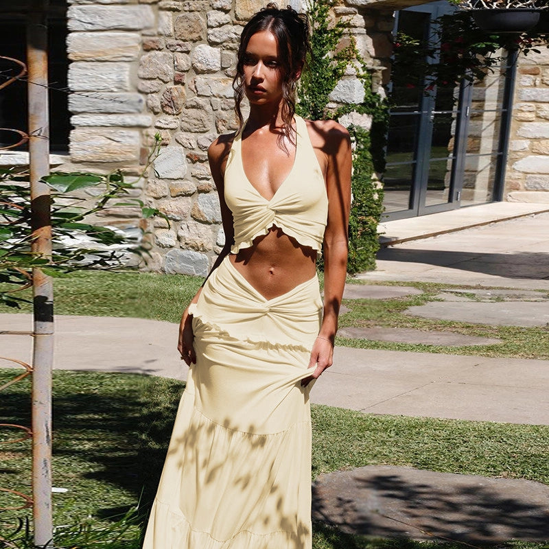 Ruched Two-Piece Skirt Set [TZZHBDAK]