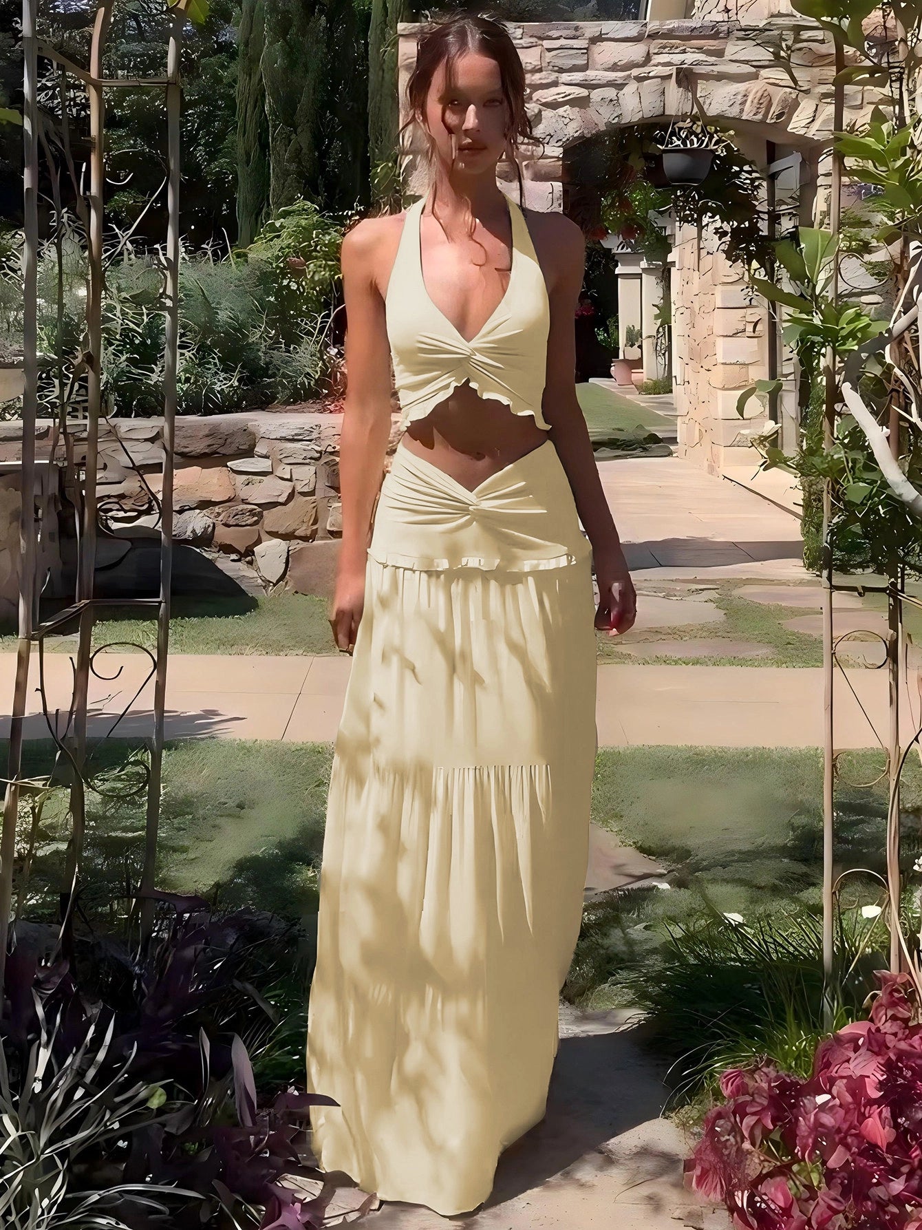 Ruched Two-Piece Skirt Set [5IXGW7J6]