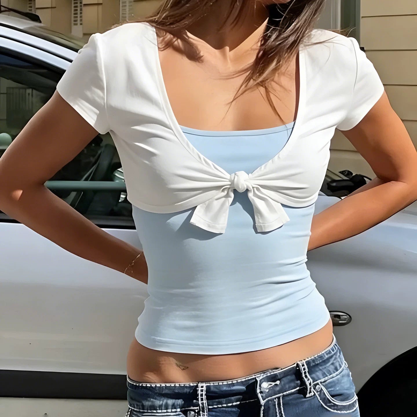 LaPose - Runa Tie Front Shrug Set