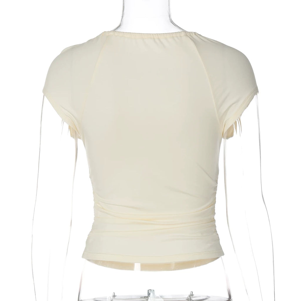 LaPose - Ryan Cut-Out Tie Front Tee