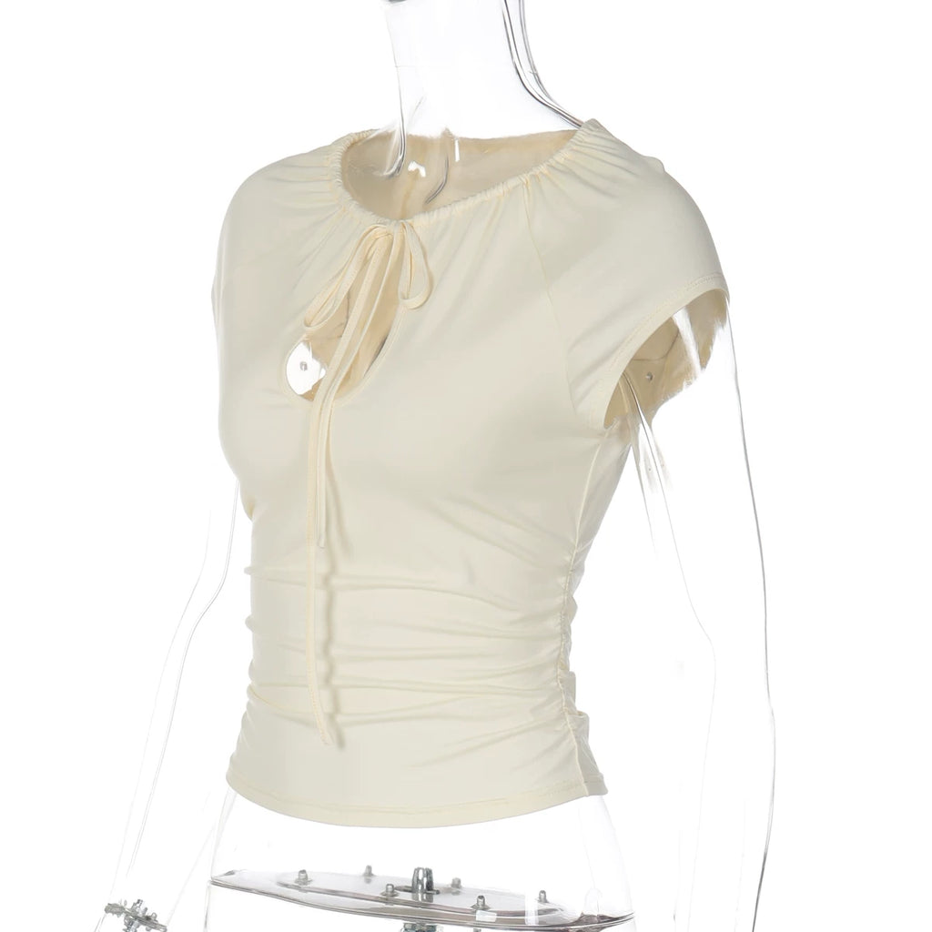 LaPose - Ryan Cut-Out Tie Front Tee