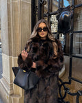Ryann Spotted Lapel Faux Fur Coat [OUGEUSDU]