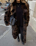 Ryann Spotted Lapel Faux Fur Coat [HITUXKRQ]