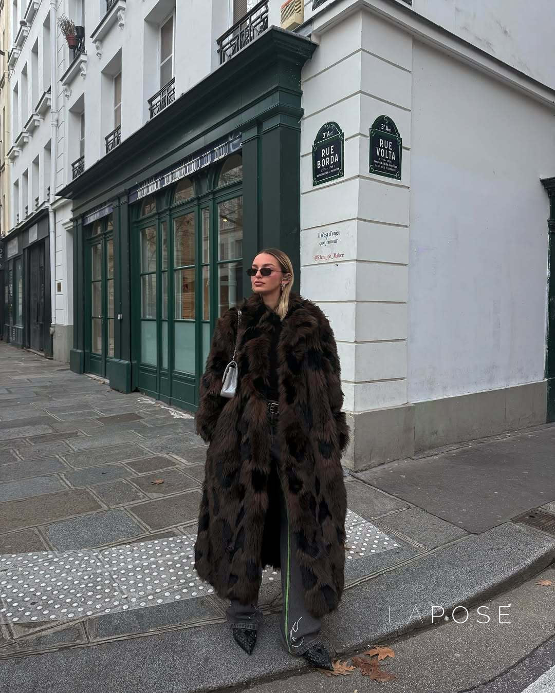 Ryann Spotted Lapel Faux Fur Coat [ITKYLXIG]