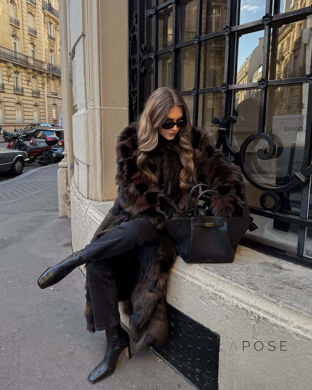 Ryann Spotted Lapel Faux Fur Coat [O0UB9WBP]