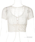 Rylann Lace Button Crop Top [7QIHCUV7]