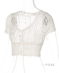 Rylann Lace Button Crop Top [ZSNQXLU6]