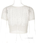 Rylann Lace Button Crop Top [AAB9IWF7]