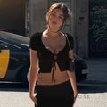 Rylann Lace Button Crop Top [DOU0YPBY]