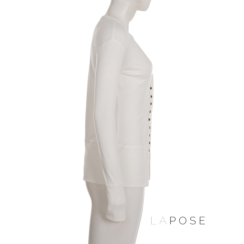 Saachi Button-Up Knit Top [NK3T5HUS]