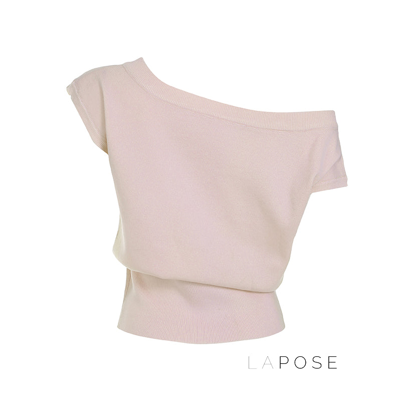 Saja Off-Shoulder Knit Crop Top [R6ATSQ3R]