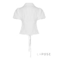 Samaria Lace Tie-Front Crop Top