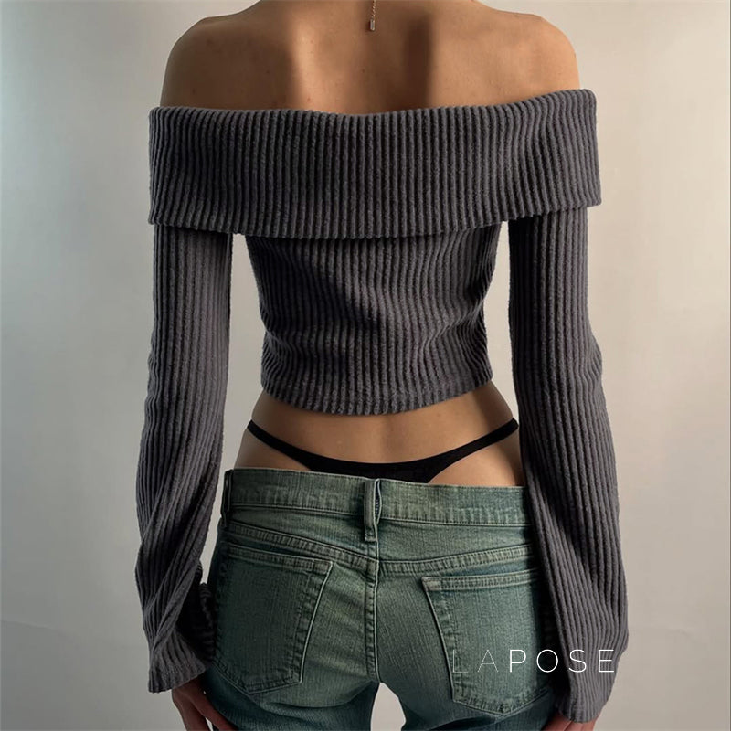 Samaria Ribbed Off Shoulder Top [PXZKNAKP]