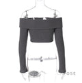 Samaria Ribbed Off Shoulder Top [MTHBZBKC]