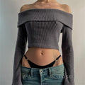 Samaria Ribbed Off Shoulder Top [Q97DOB23]