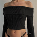 Samaria Ribbed Off Shoulder Top [9IQB0BZD]