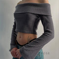 Samaria Ribbed Off Shoulder Top [SGVB1U5P]