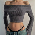 Samaria Ribbed Off Shoulder Top [WN40F4PJ]