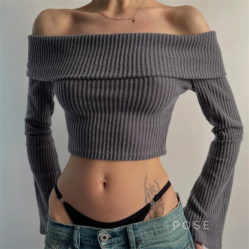 Samaria Ribbed Off Shoulder Top [WN40F4PJ]