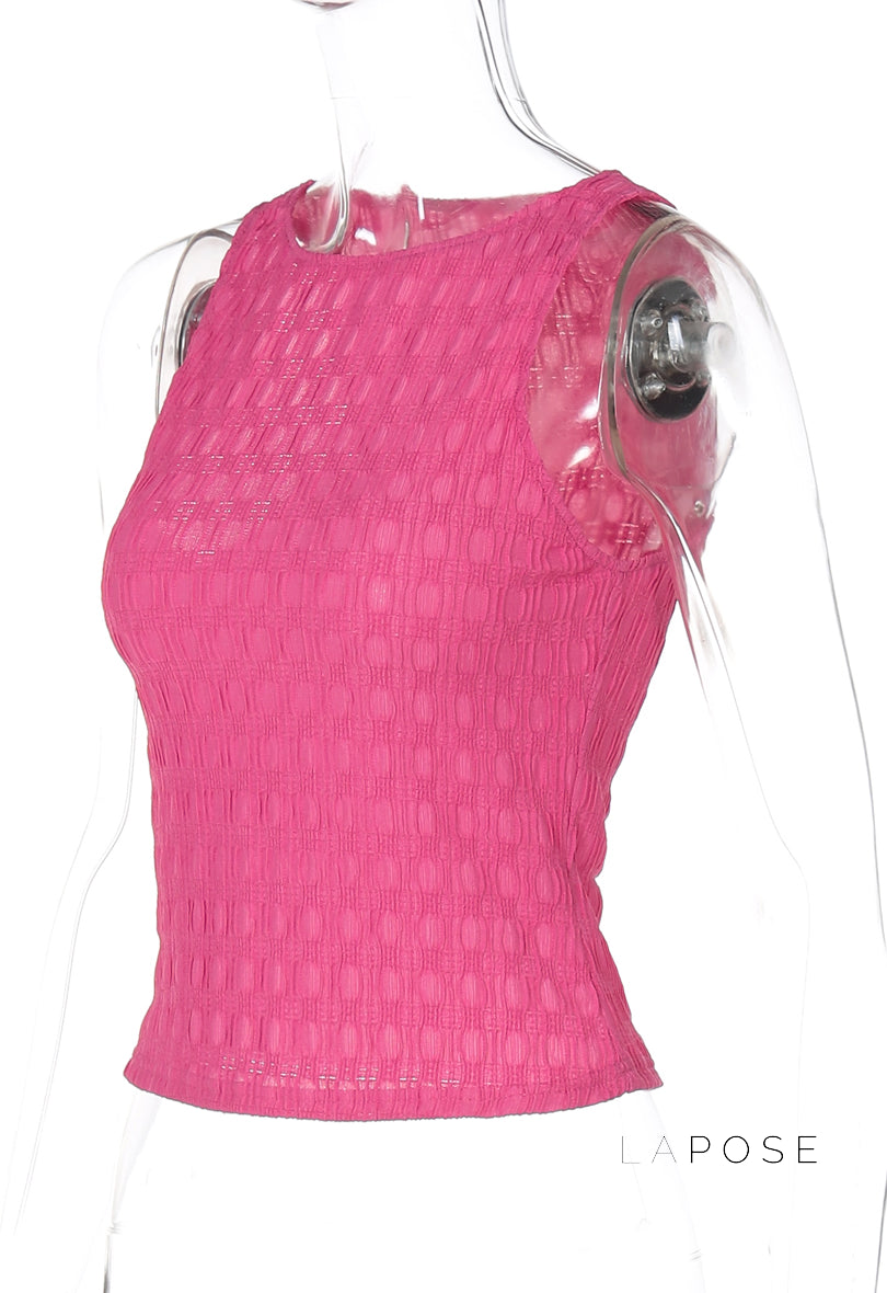 Samaria Textured Knit Crop Top