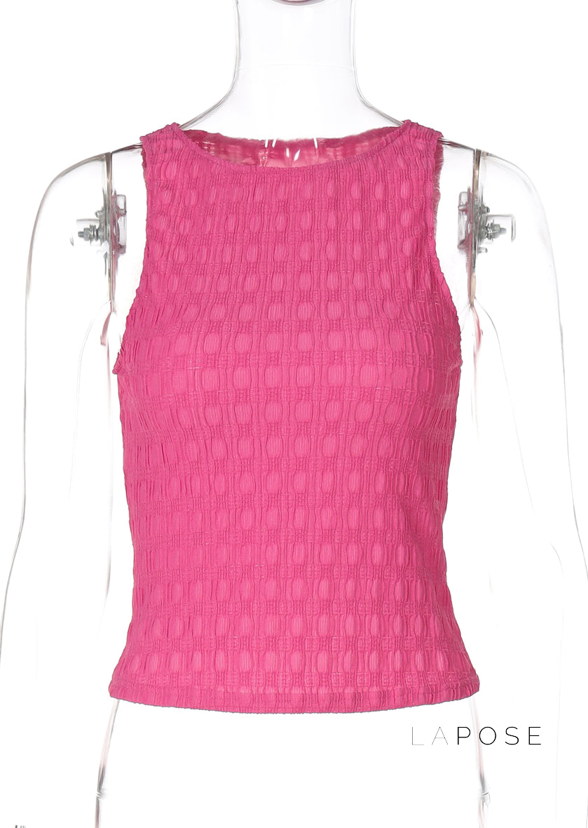 Samaria Textured Knit Crop Top
