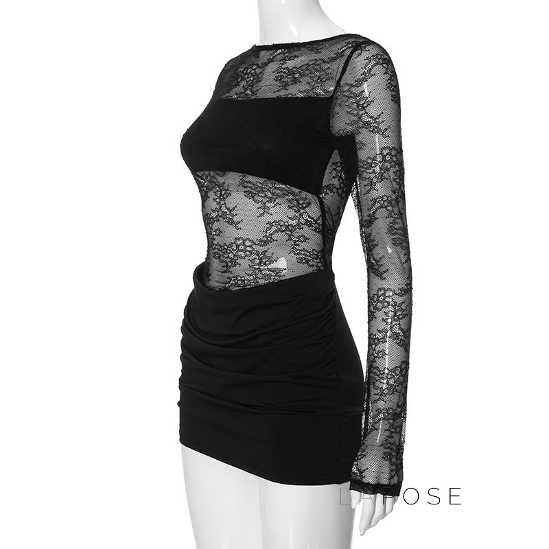 Samayah Lace Bodycon Mini Dress [60QGVGIZ]