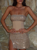 LaPose Samayah Sequin Strapless Corset Top