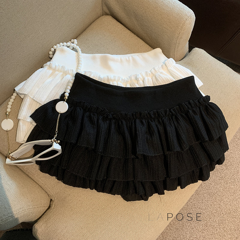Sania A-Line Tiered Mini Skirt [LP83FCNP]