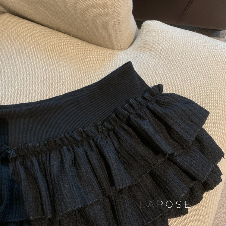 Sania A-Line Tiered Mini Skirt [E25QFMKY]