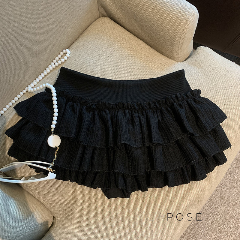 Sania A-Line Tiered Mini Skirt [7GM485F4]