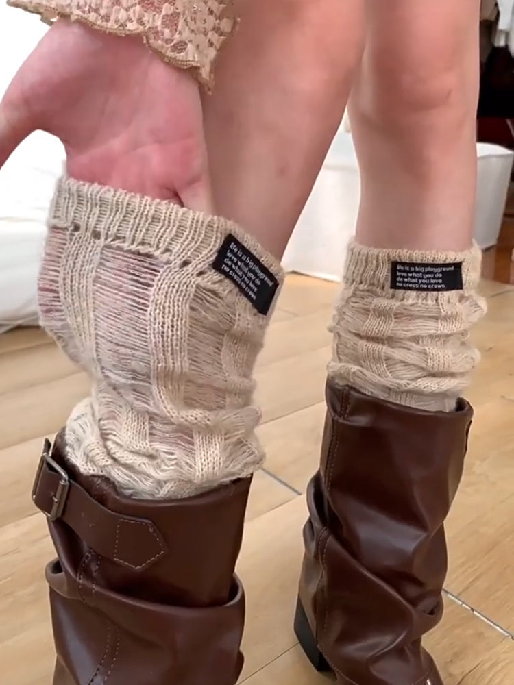 Sanvi Distressed Crew Socks [UTAIJKKV]