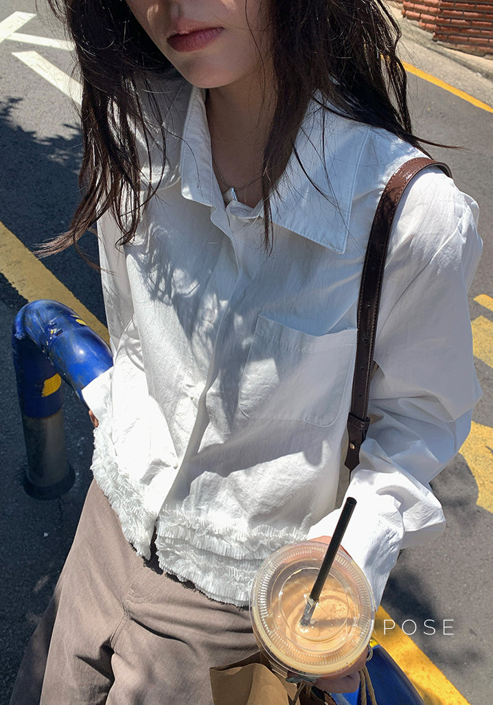 Sanya Cropped Ruffled Shirt [3B0BR532]