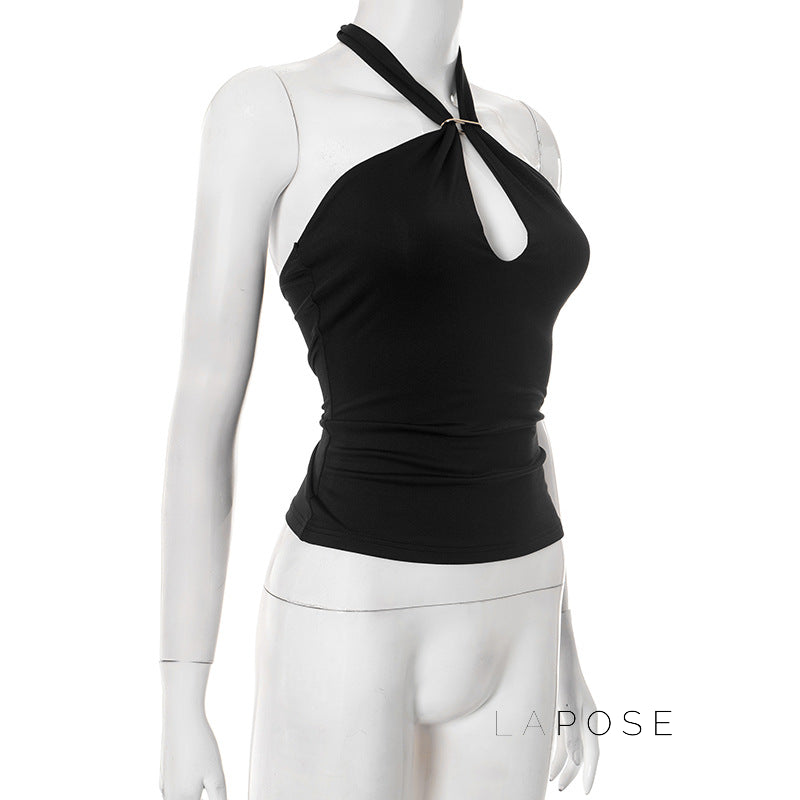 Sanya Metal Ring Halter Top [489LLKPL]