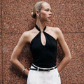Sanya Metal Ring Halter Top [SAXLBKRZ]