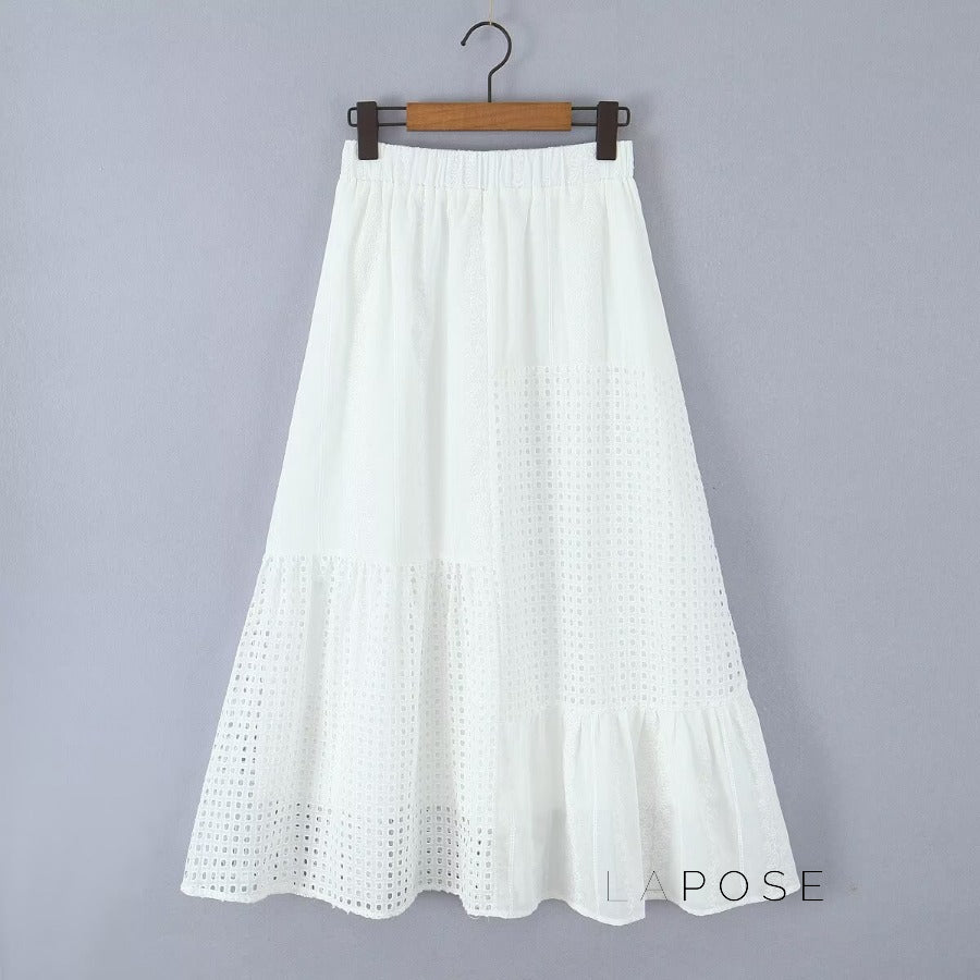 Saray Embroidered Cutout Skirt Set [SP9GLCQ5]