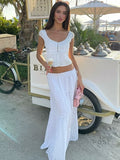 Saray Embroidered Cutout Skirt Set [4NJK4F8G]