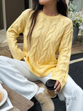 Sariya Solid Knit Crewneck Sweater [OKPTBE6N]