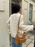 Sariya Solid Knit Crewneck Sweater [MXRKP89P]