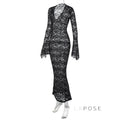 Sariyah Sheer Lace Maxi Dress [20R1PVTT]