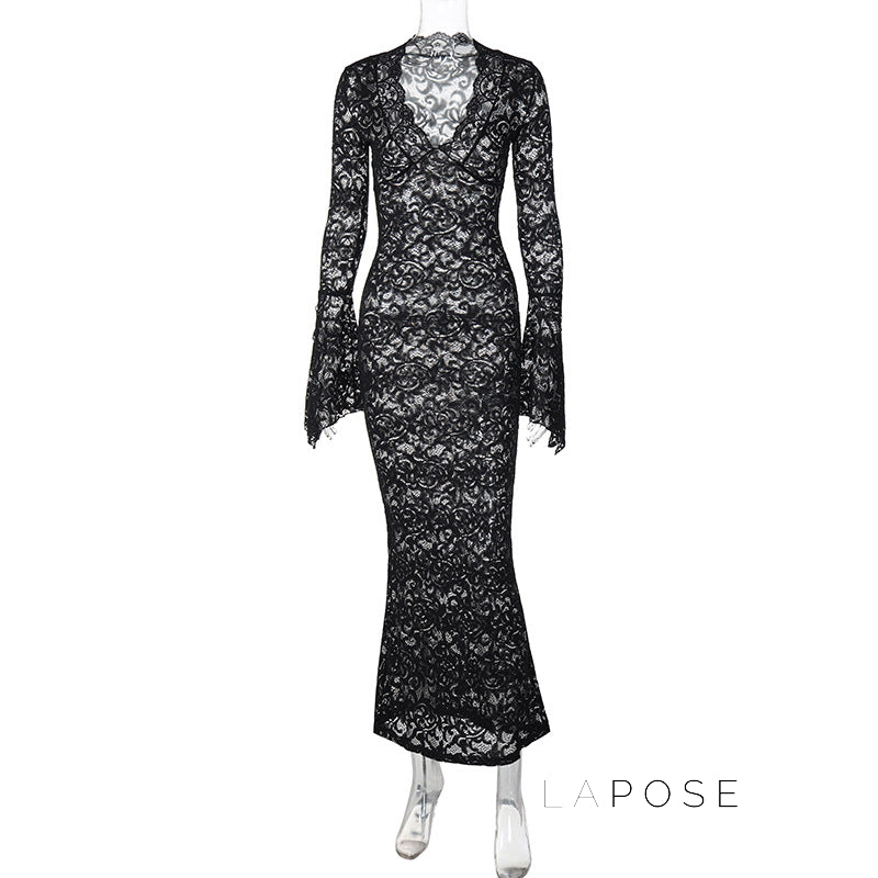 Sariyah Sheer Lace Maxi Dress [7ZTGYMJY]