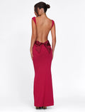 LaPose Sasha Satin Bow Maxi Dress