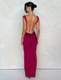 LaPose Sasha Satin Bow Maxi Dress