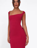 LaPose Sasha Satin Bow Maxi Dress