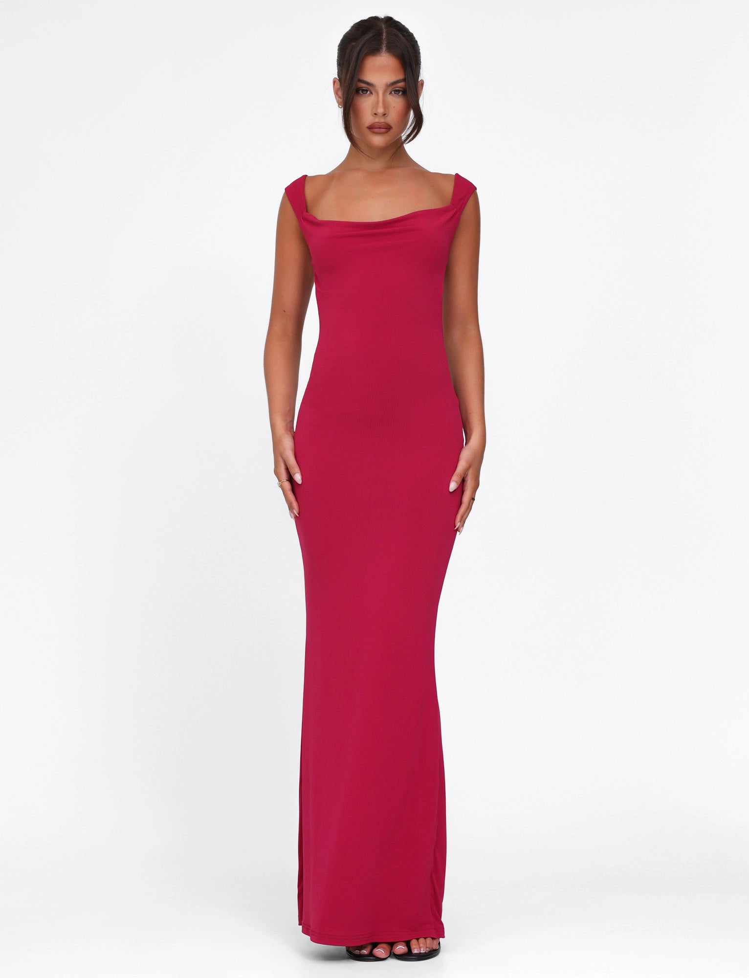 LaPose Sasha Satin Bow Maxi Dress