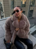 LaPose - Savvy Faux Fur Oversized Coat - Mauve Color