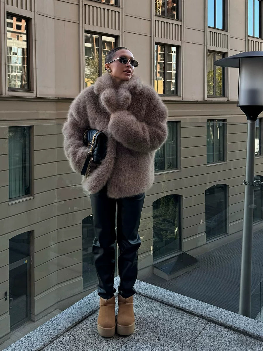 LaPose - Savvy Faux Fur Oversized Coat