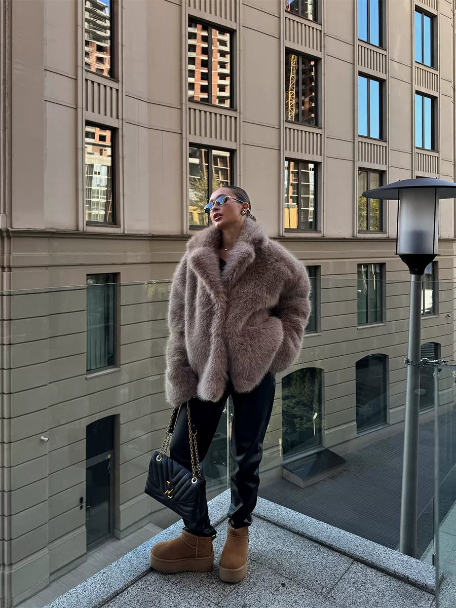 LaPose - Savvy Faux Fur Oversized Coat